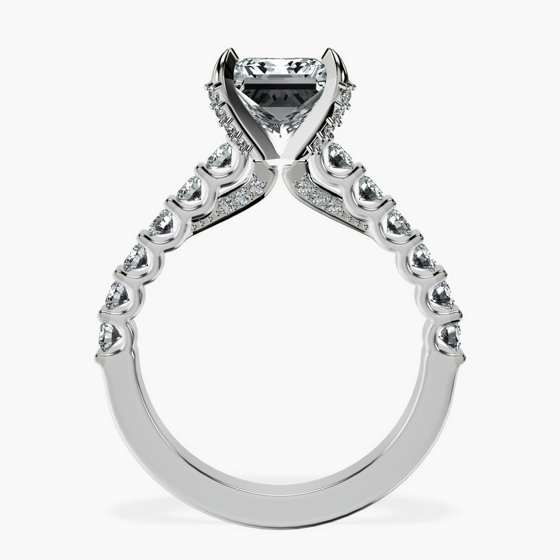 14ct White Gold Austria Cathedral Lab Diamond Ring side right image one