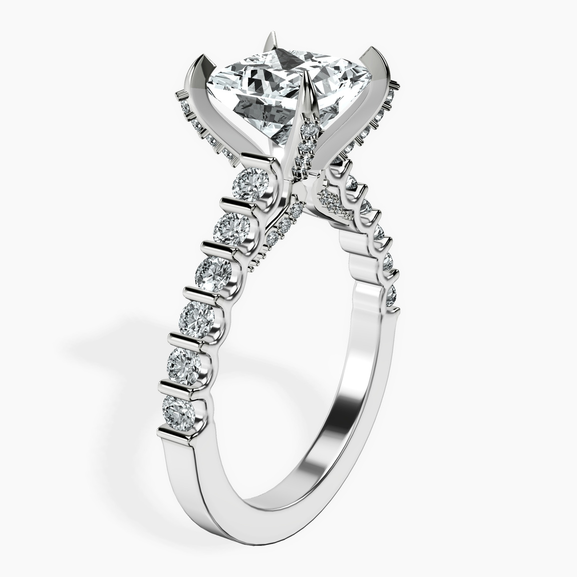 Platinum Austria Cathedral Lab Diamond Ring standing product image one