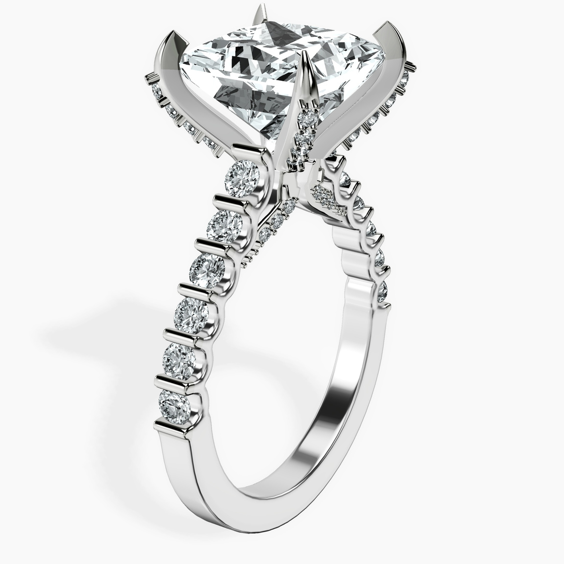 10kt White Gold Austria Cathedral Lab Diamond Ring standing product image one