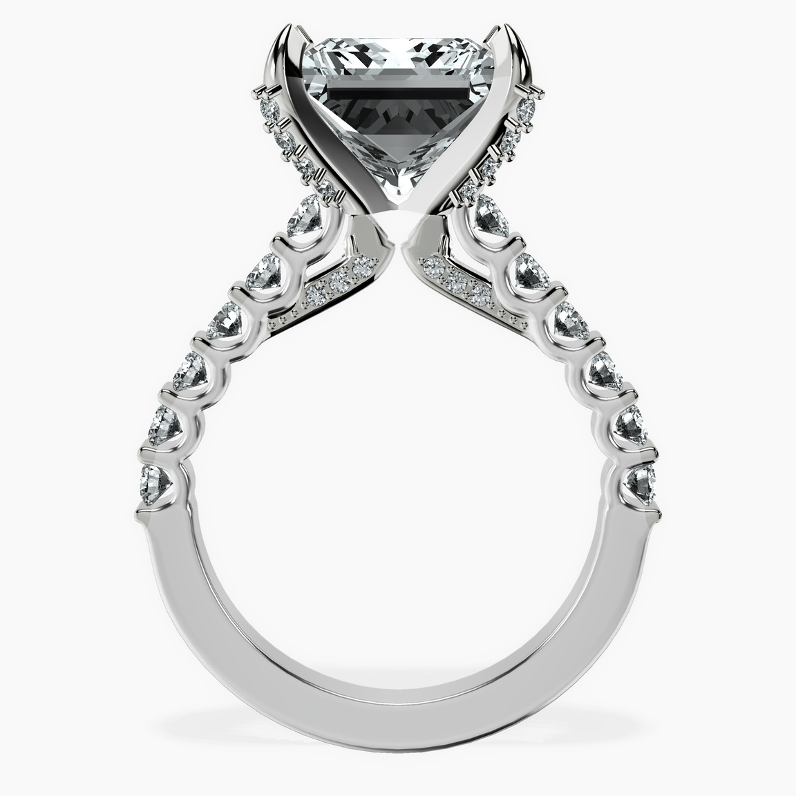 10kt White Gold Austria Cathedral Lab Diamond Ring side right image one