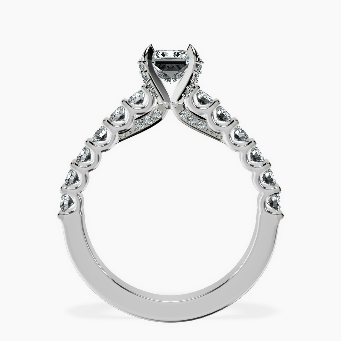Platinum Austria Cathedral Lab Diamond Ring side right image one