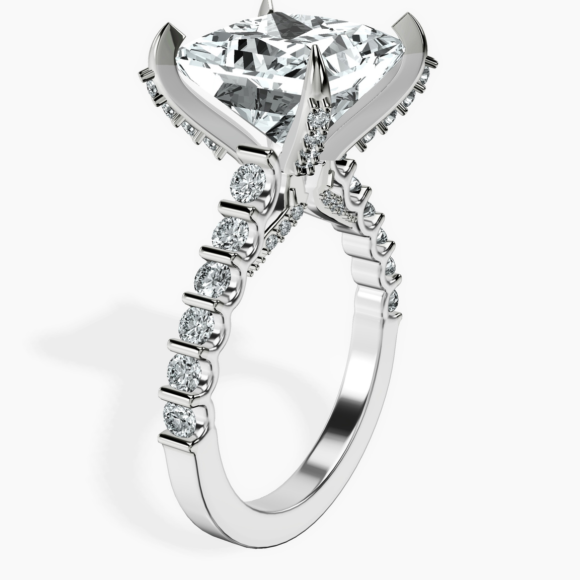 Platinum Austria Cathedral Lab Diamond Ring standing product image one