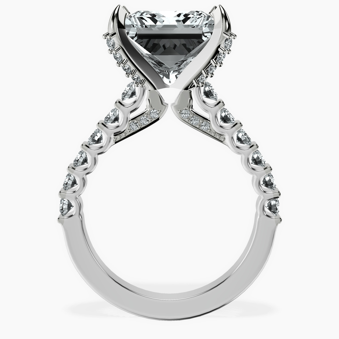 Platinum Austria Cathedral Lab Diamond Ring side right image one