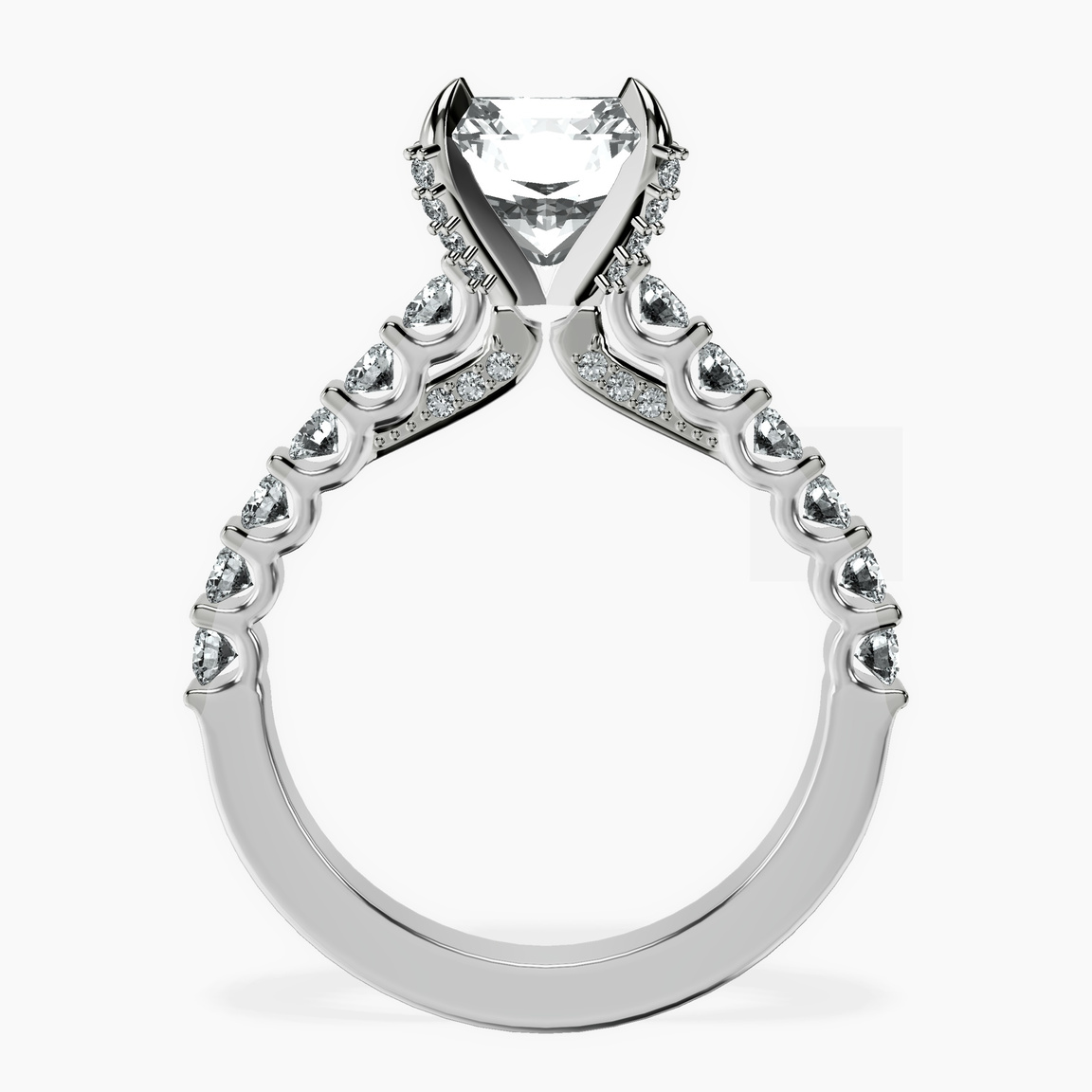 Platinum Austria Cathedral Lab Diamond Ring side right image one