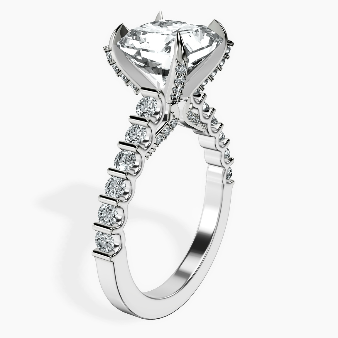Platinum Austria Cathedral Lab Diamond Ring standing product image one
