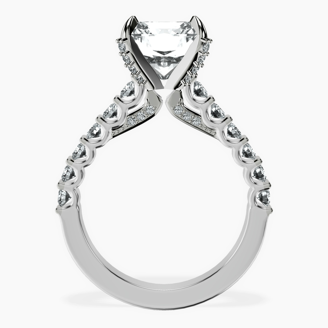 Platinum Austria Cathedral Lab Diamond Ring side right image one