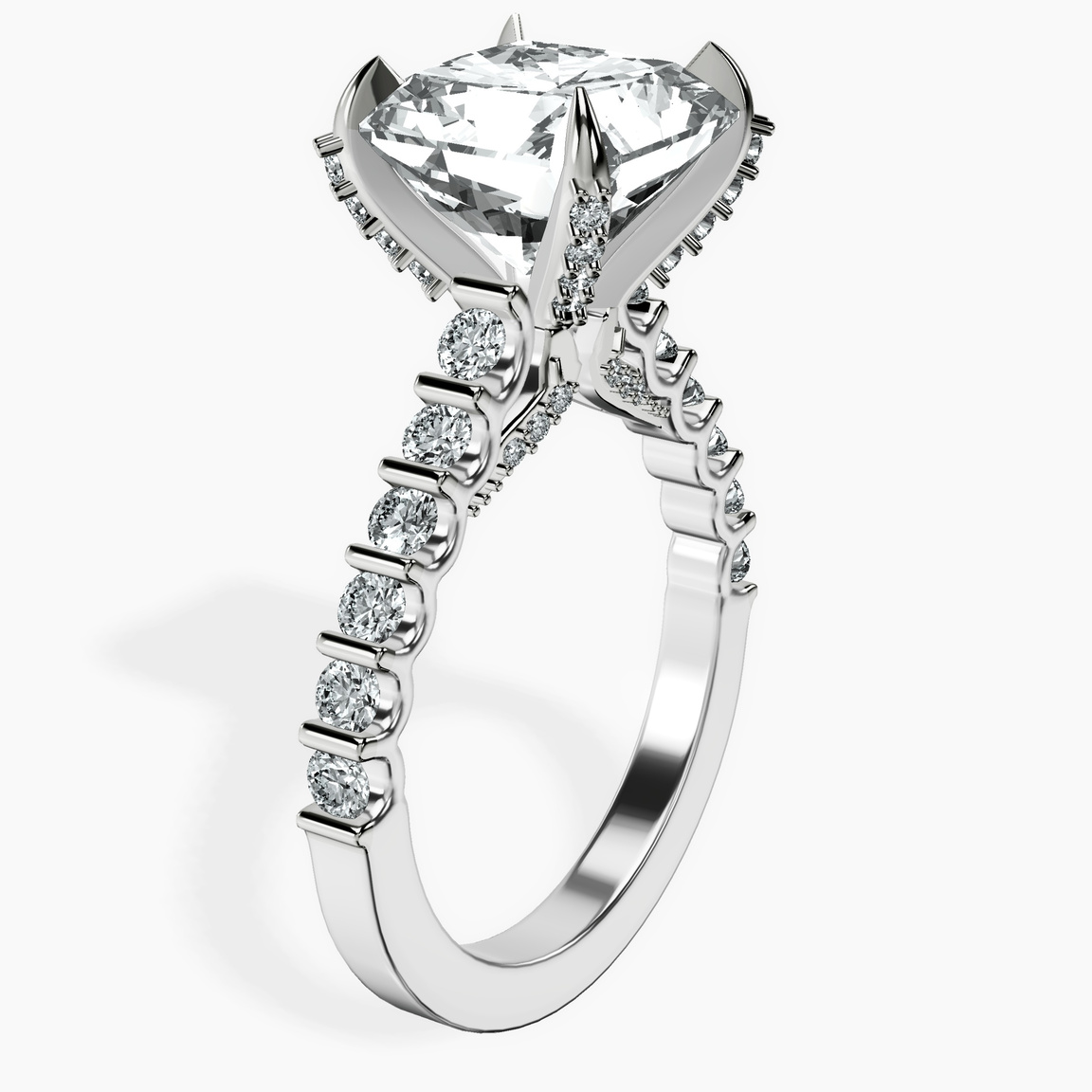 Platinum Austria Cathedral Lab Diamond Ring standing product image one