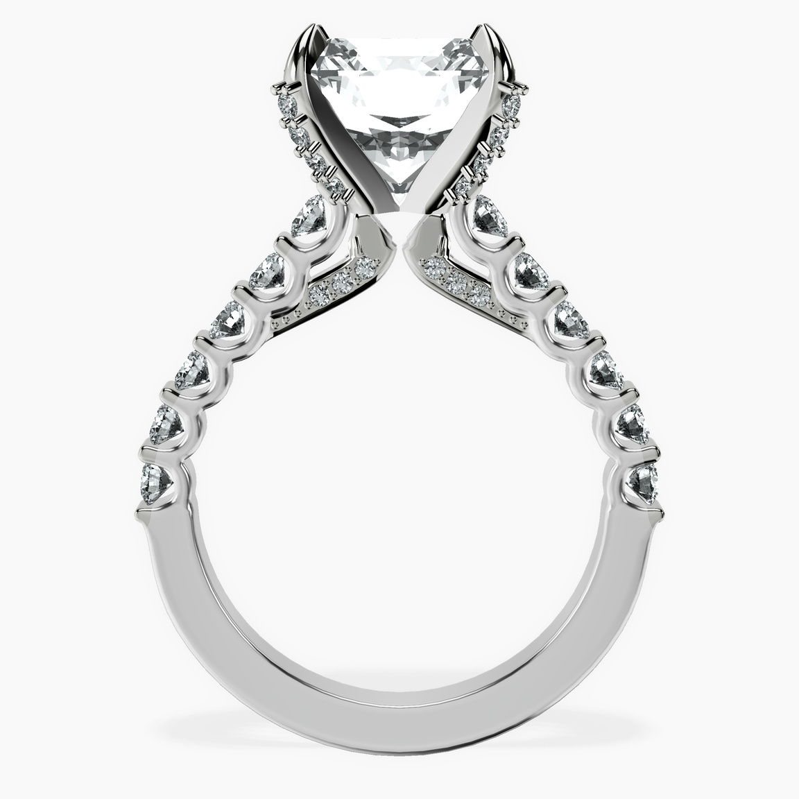 Platinum Austria Cathedral Lab Diamond Ring side right image one