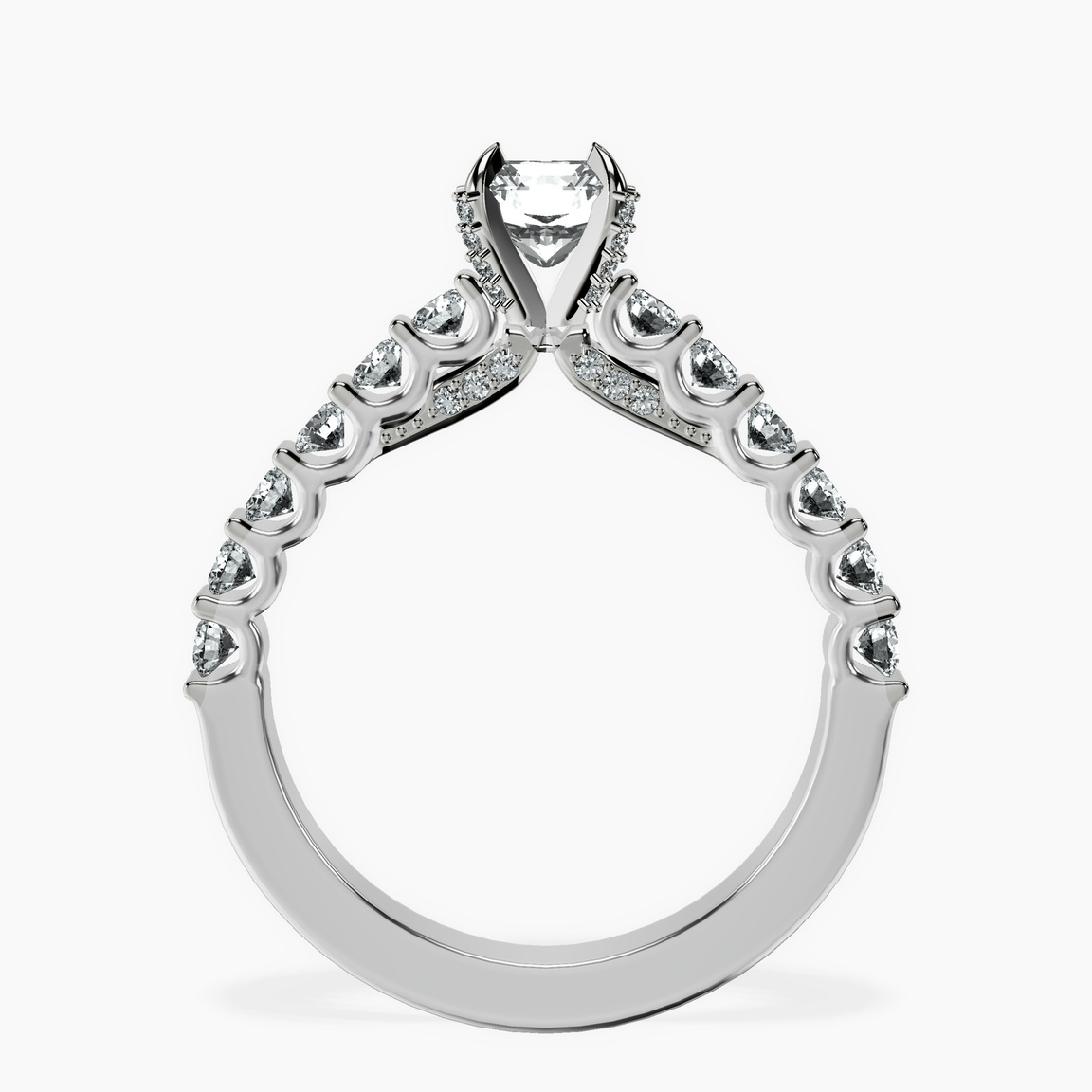 Platinum Austria Cathedral Lab Diamond Ring side right image one