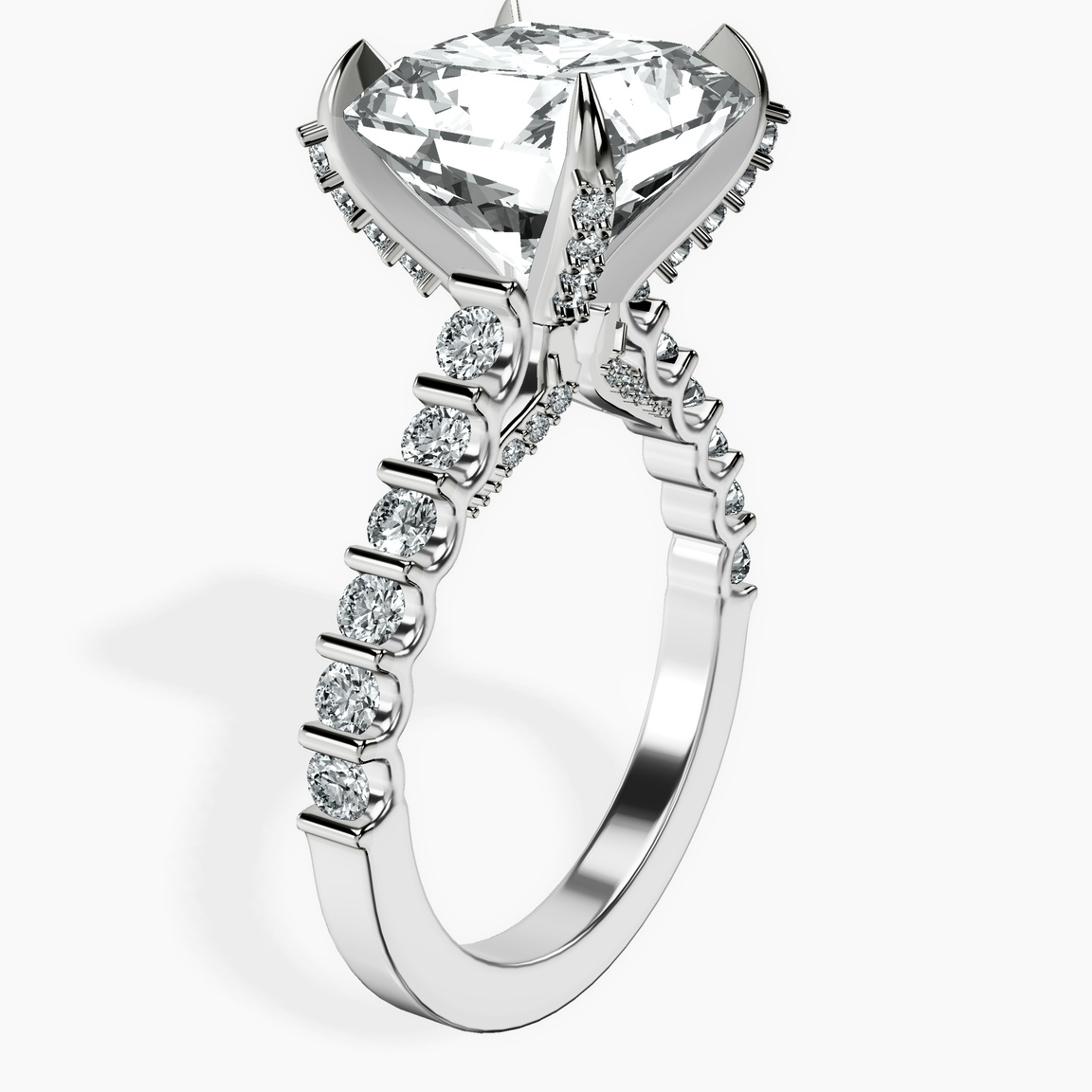14kt White Gold Austria Cathedral Lab Diamond Ring standing product image one