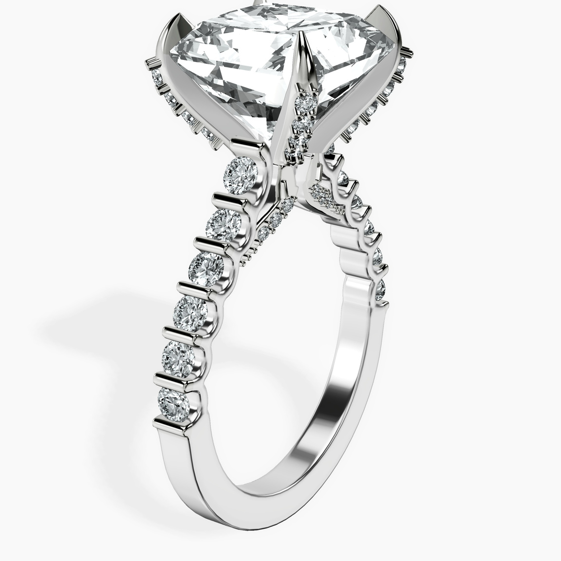 Platinum Austria Cathedral Lab Diamond Ring standing product image one