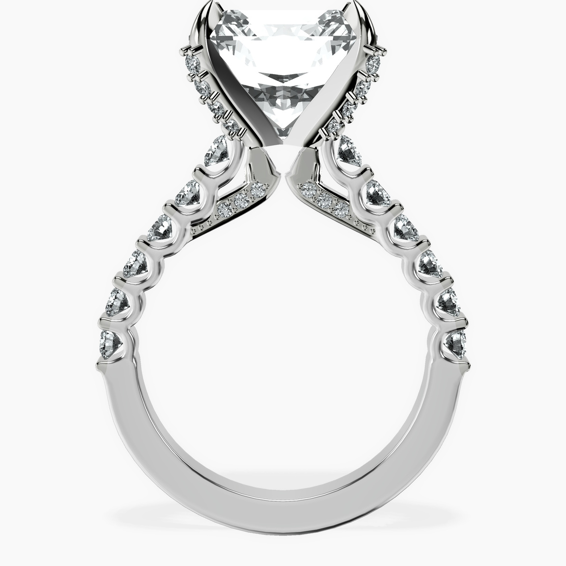 Platinum Austria Cathedral Lab Diamond Ring side right image one