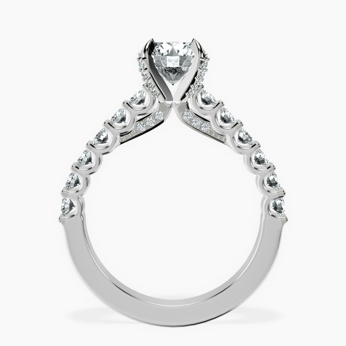 Platinum Austria Cathedral Lab Diamond Ring side right image one