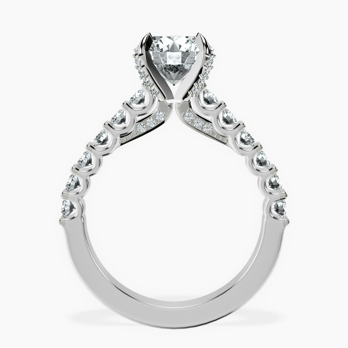 Platinum Austria Cathedral Lab Diamond Ring side right image one