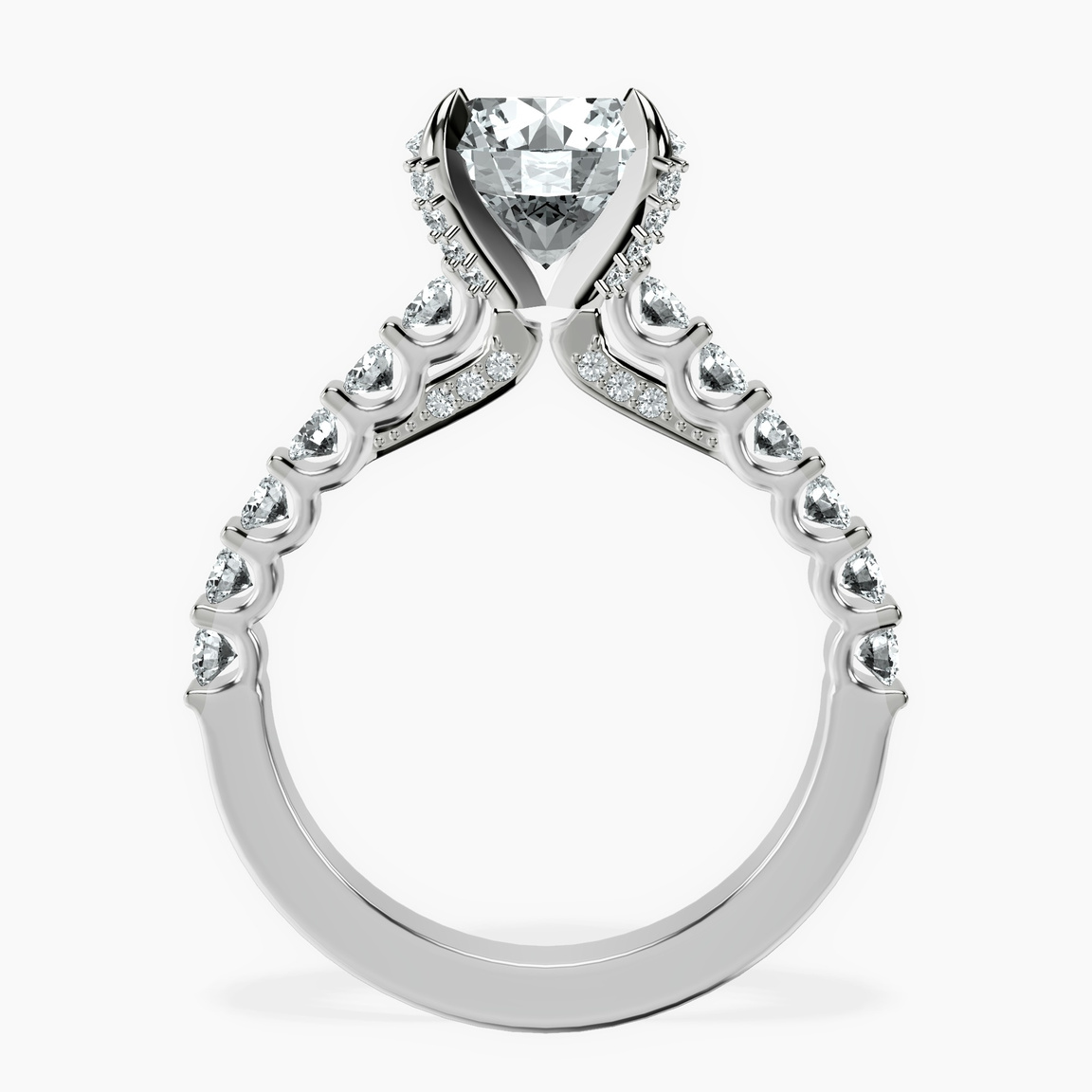 Platinum Austria Cathedral Lab Diamond Ring side right image one