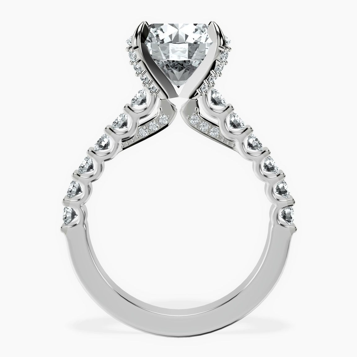 Platinum Austria Cathedral Lab Diamond Ring side right image one