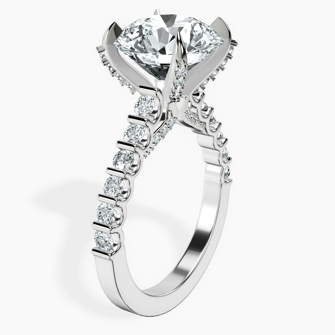 Platinum Austria Cathedral Lab Diamond Ring standing product image one