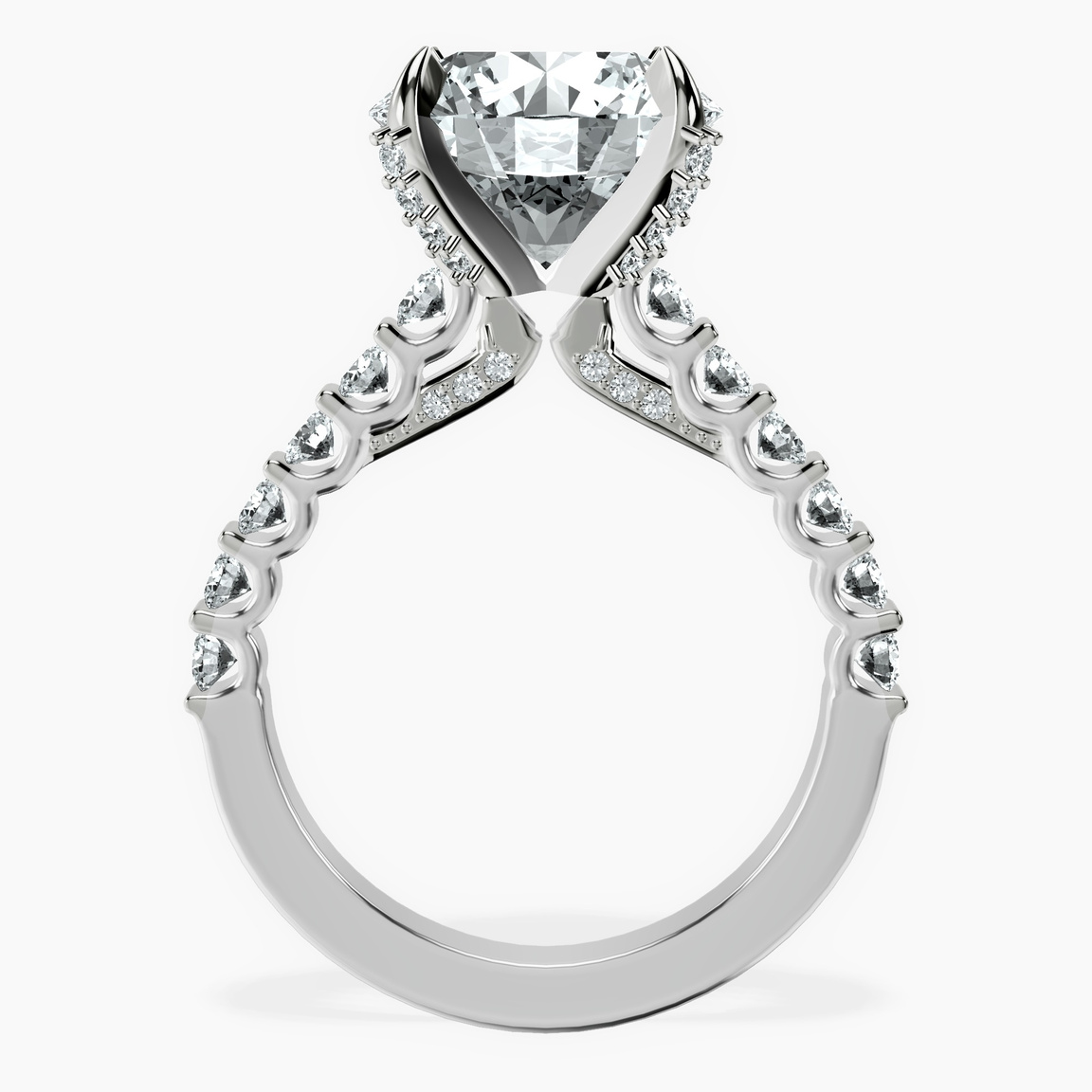 Platinum Austria Cathedral Lab Diamond Ring side right image one