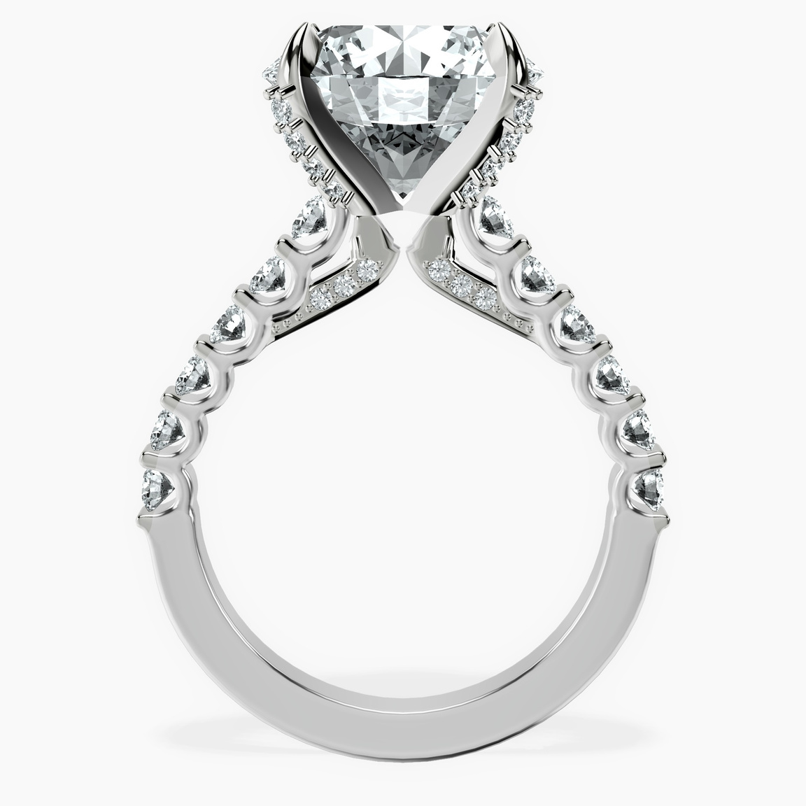Platinum Austria Cathedral Lab Diamond Ring side right image one