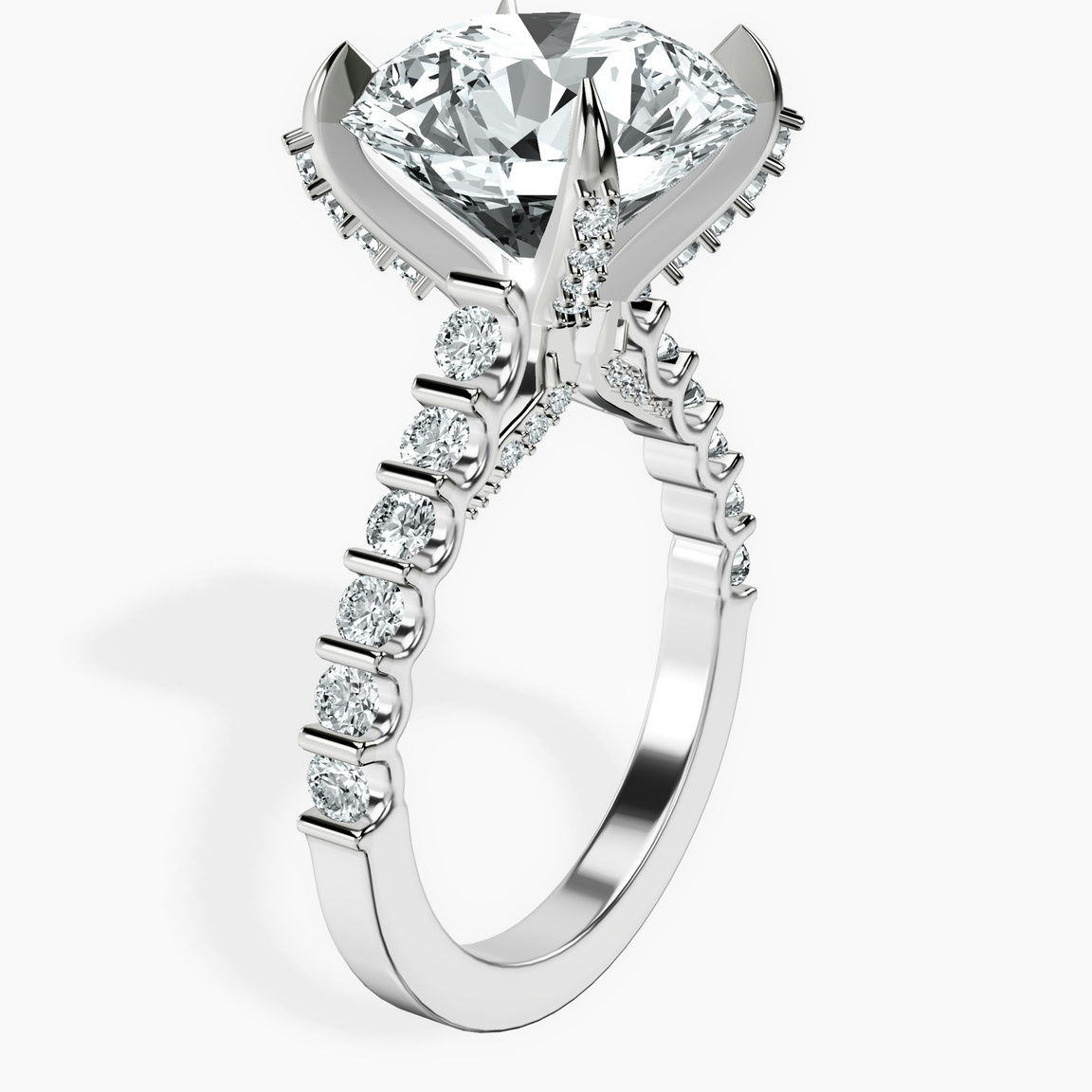 Platinum Austria Cathedral Lab Diamond Ring standing product image one