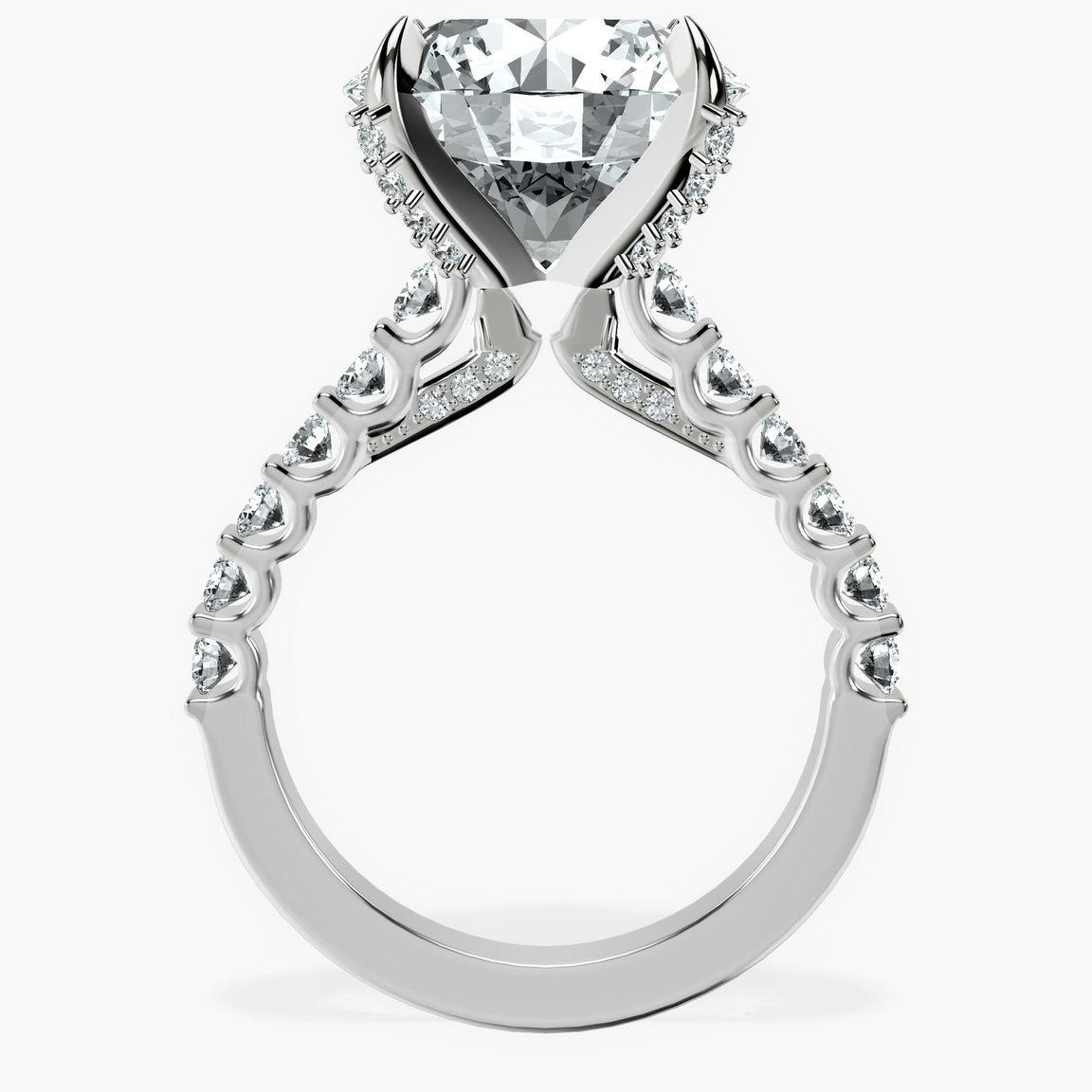 Platinum Austria Cathedral Lab Diamond Ring side right image one