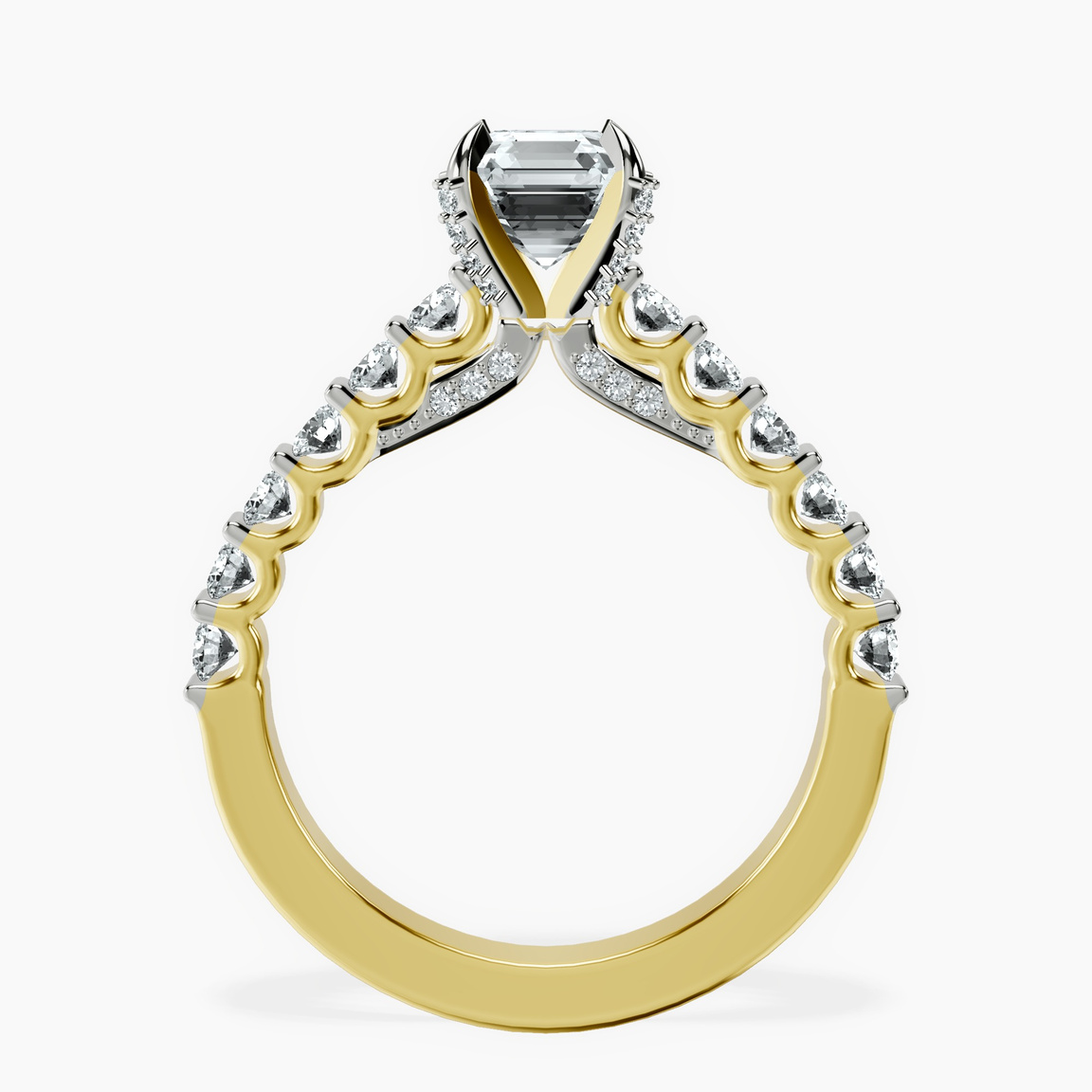 14kt Yellow Gold Austria Cathedral Lab Diamond Ring side right image one
