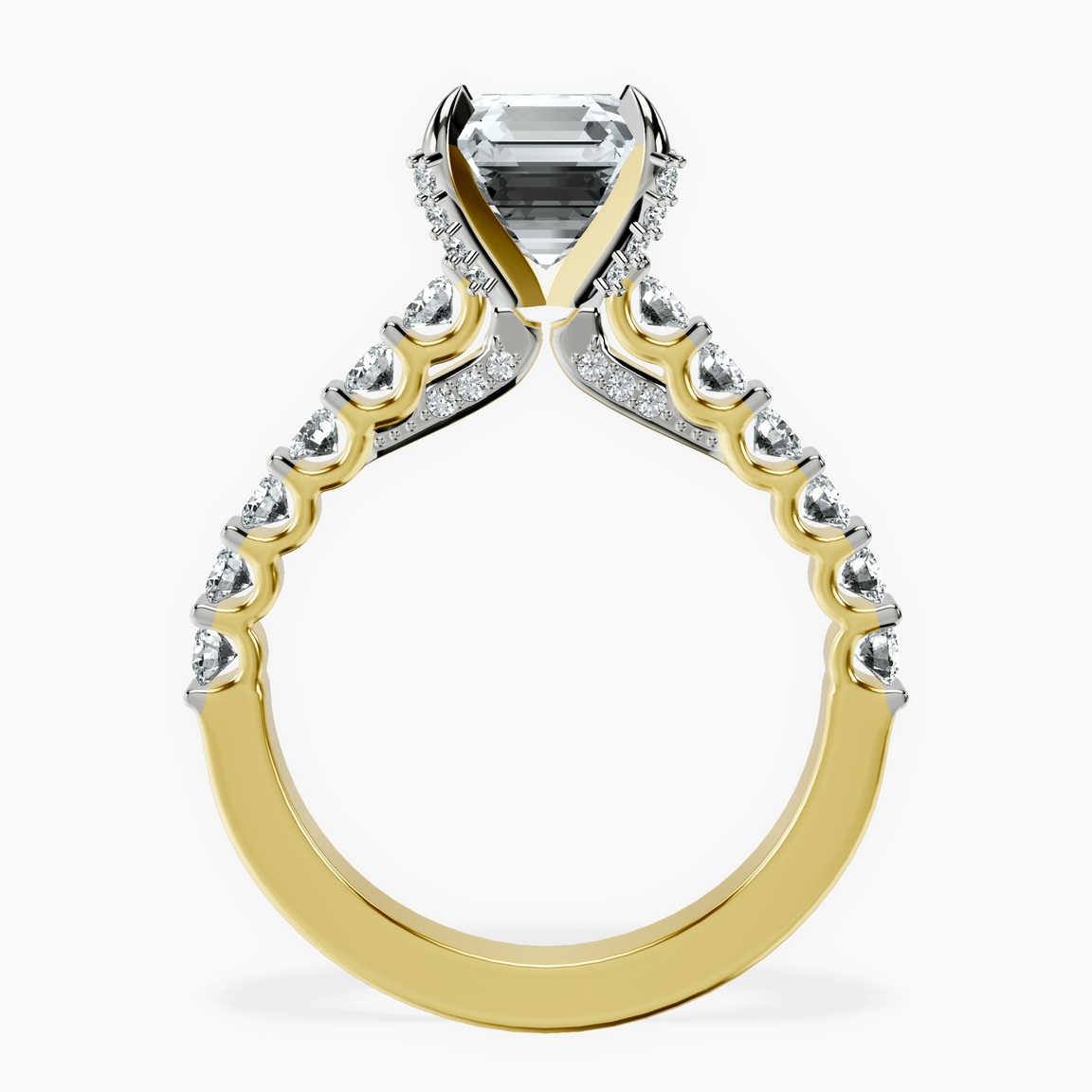 10kt Yellow Gold Austria Cathedral Lab Diamond Ring side right image one