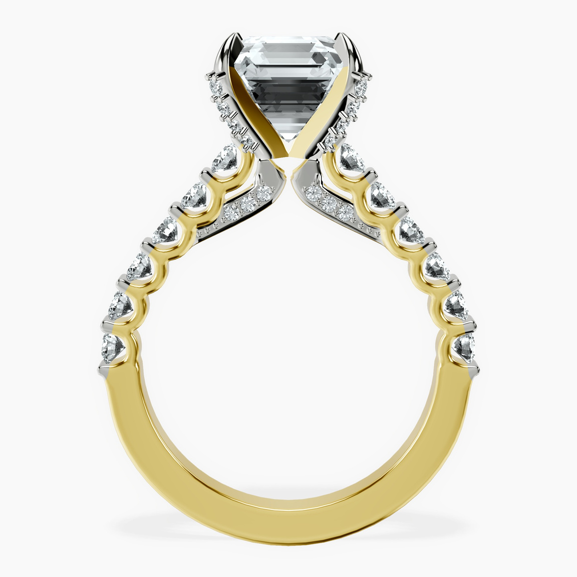 14kt Yellow Gold Austria Cathedral Lab Diamond Ring side right image one