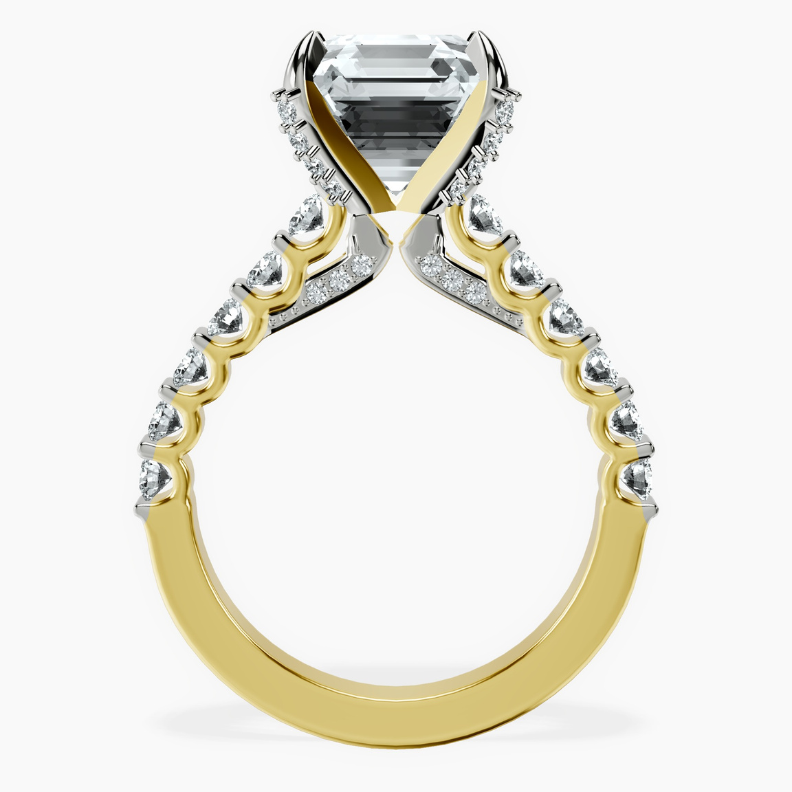 14kt Yellow Gold Austria Cathedral Lab Diamond Ring side right image one