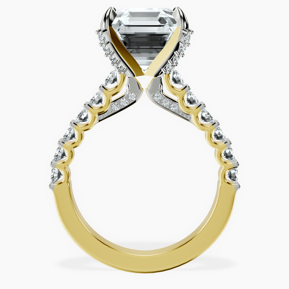 10kt Yellow Gold Austria Cathedral Lab Diamond Ring side right image one