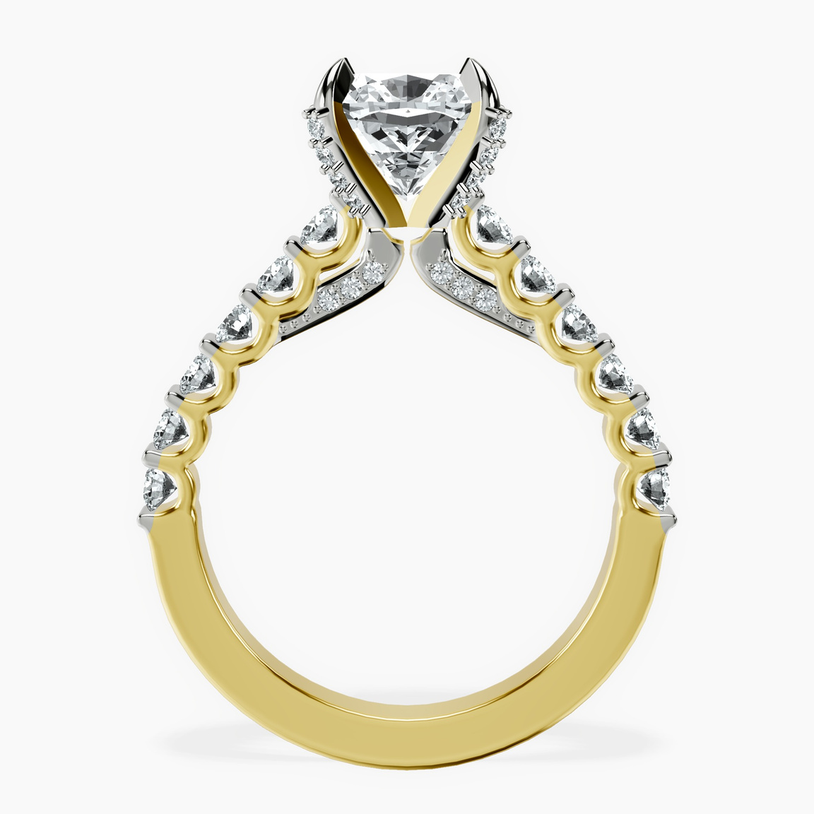 10kt Yellow Gold Austria Cathedral Lab Diamond Ring side right image one