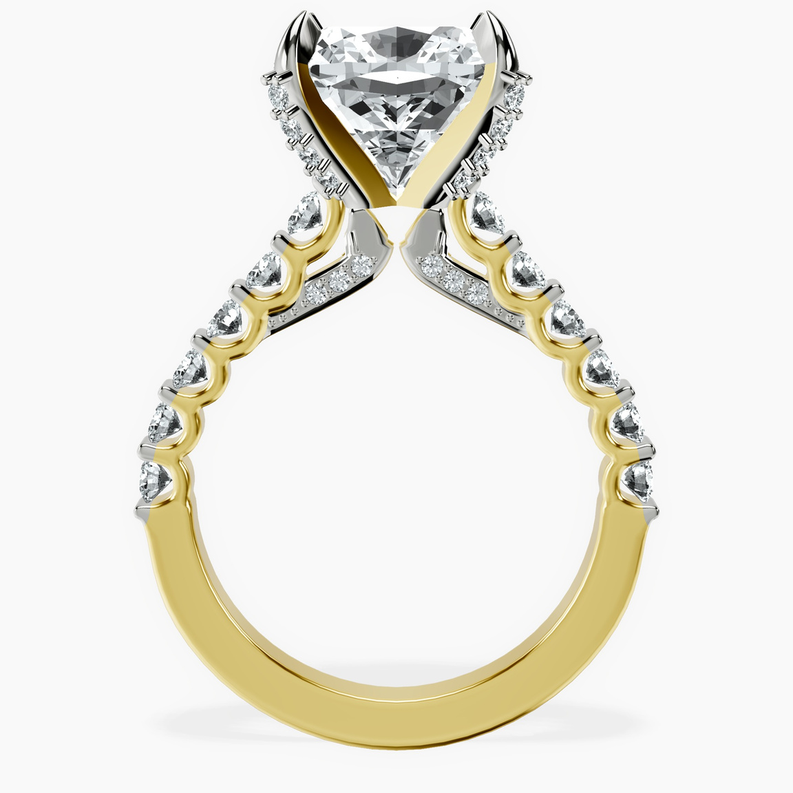 10kt Yellow Gold Austria Cathedral Lab Diamond Ring side right image one
