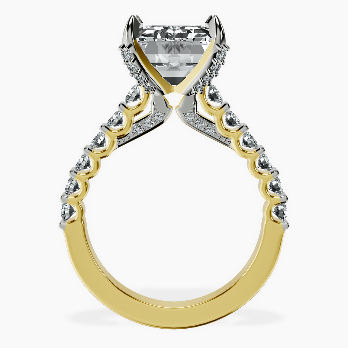 14kt Yellow Gold Austria Cathedral Lab Diamond Ring side right image one