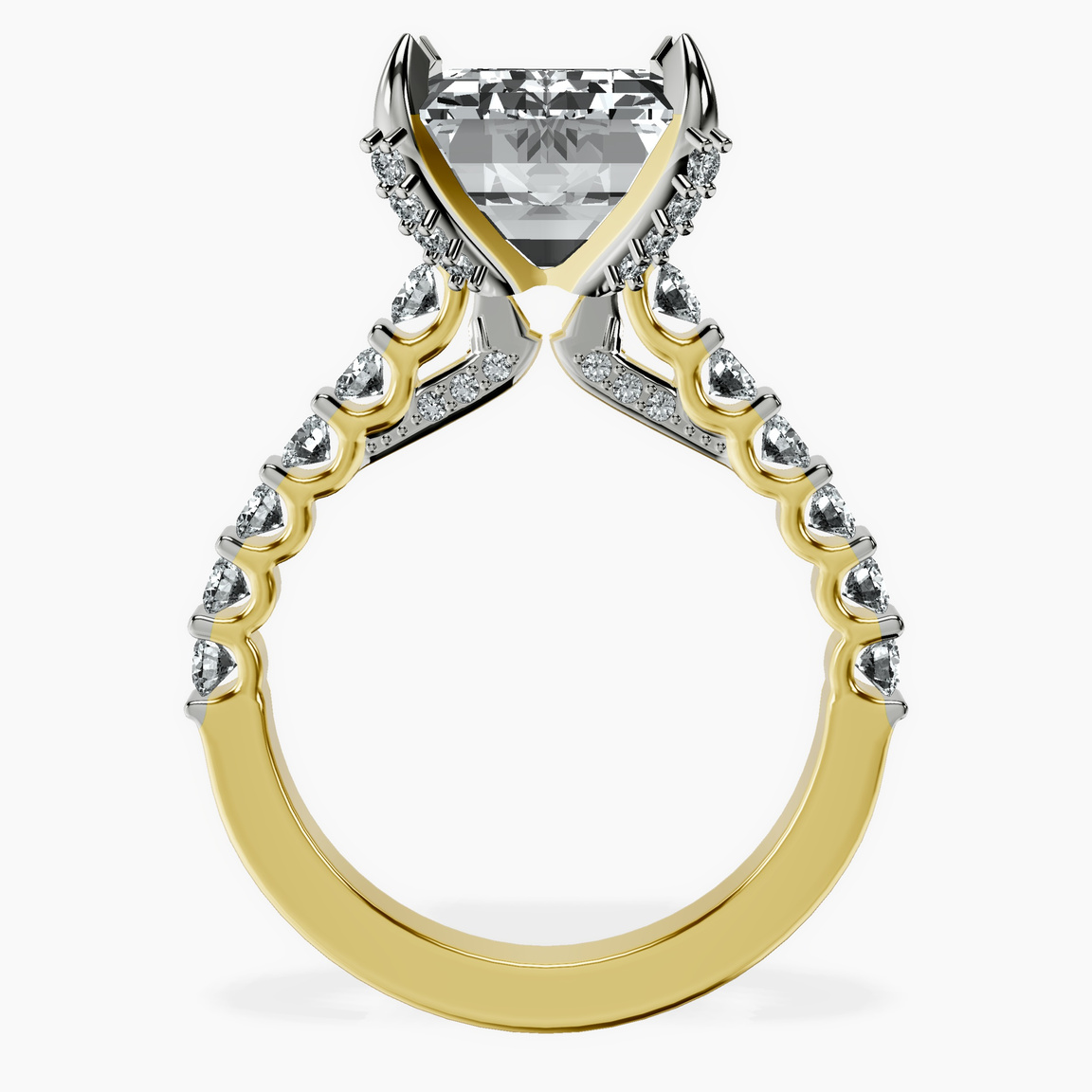 10kt Yellow Gold Austria Cathedral Lab Diamond Ring side right image one