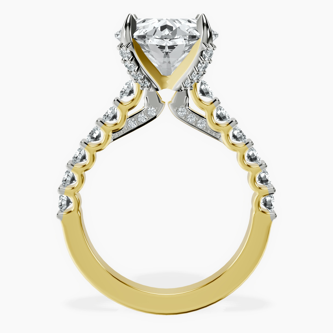 10kt Yellow Gold Austria Cathedral Lab Diamond Ring side right image one