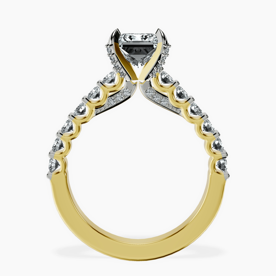 10kt Yellow Gold Austria Cathedral Lab Diamond Ring side right image one