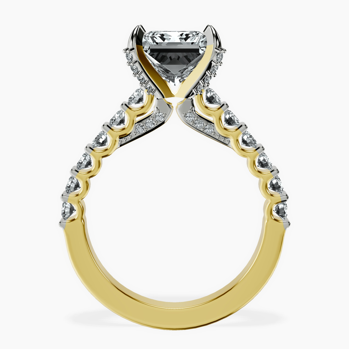 14kt Yellow Gold Austria Cathedral Lab Diamond Ring side right image one
