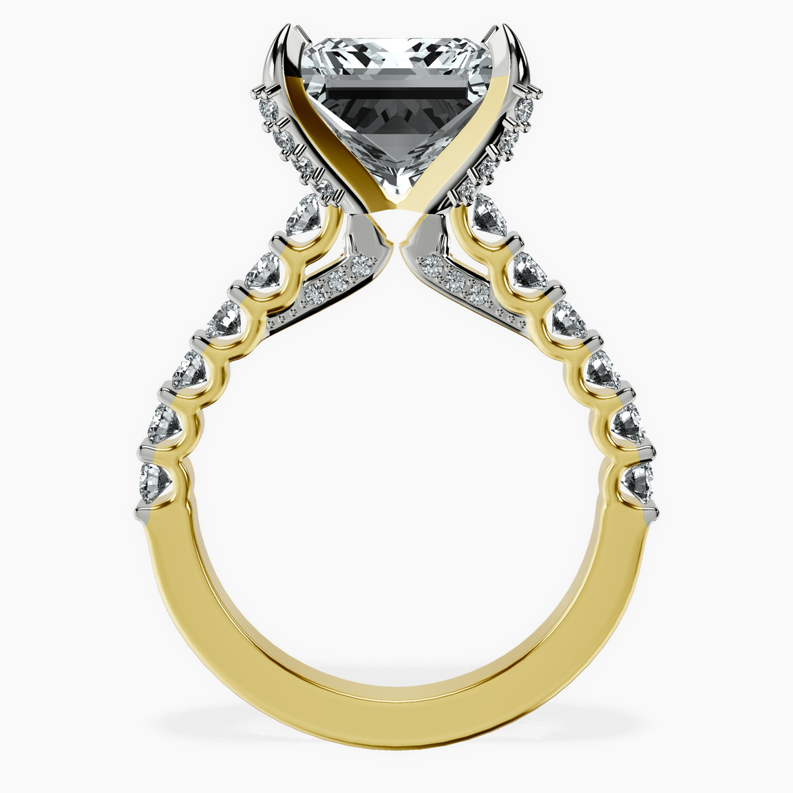 10kt Yellow Gold Austria Cathedral Lab Diamond Ring side right image one