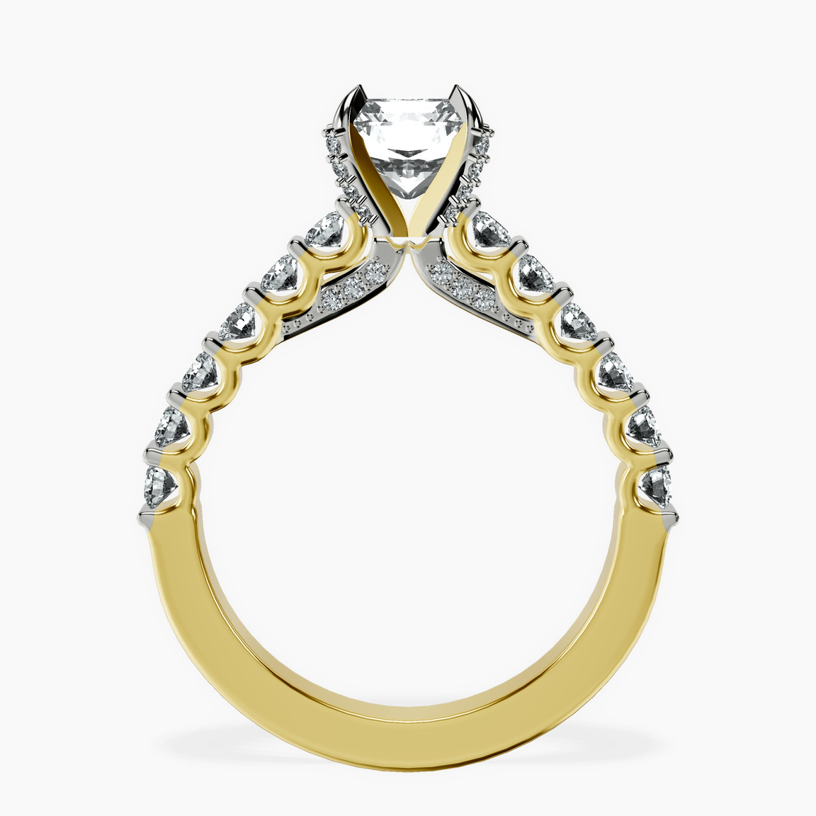 10kt Yellow Gold Austria Cathedral Lab Diamond Ring side right image one