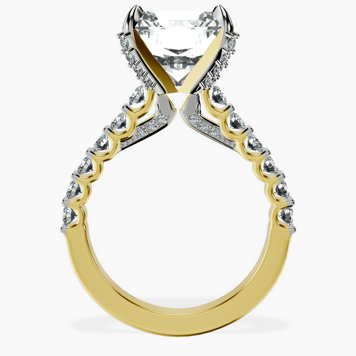 14kt Yellow Gold Austria Cathedral Lab Diamond Ring side right image one