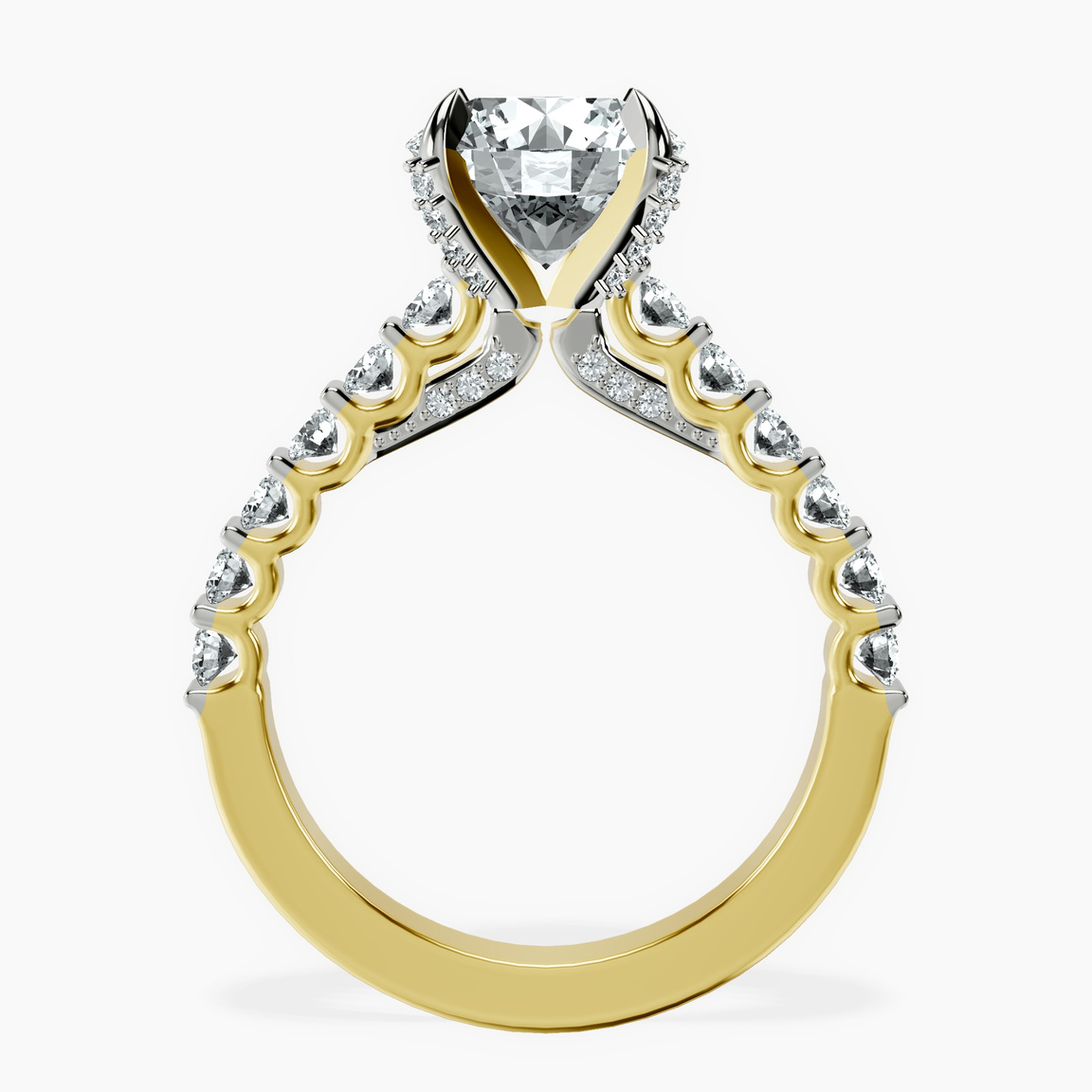 10kt Yellow Gold Austria Cathedral Lab Diamond Ring side right image one