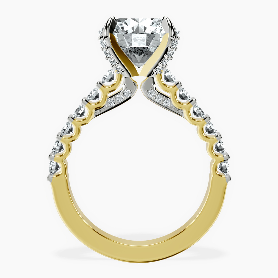 10kt Yellow Gold Austria Cathedral Lab Diamond Ring side right image one