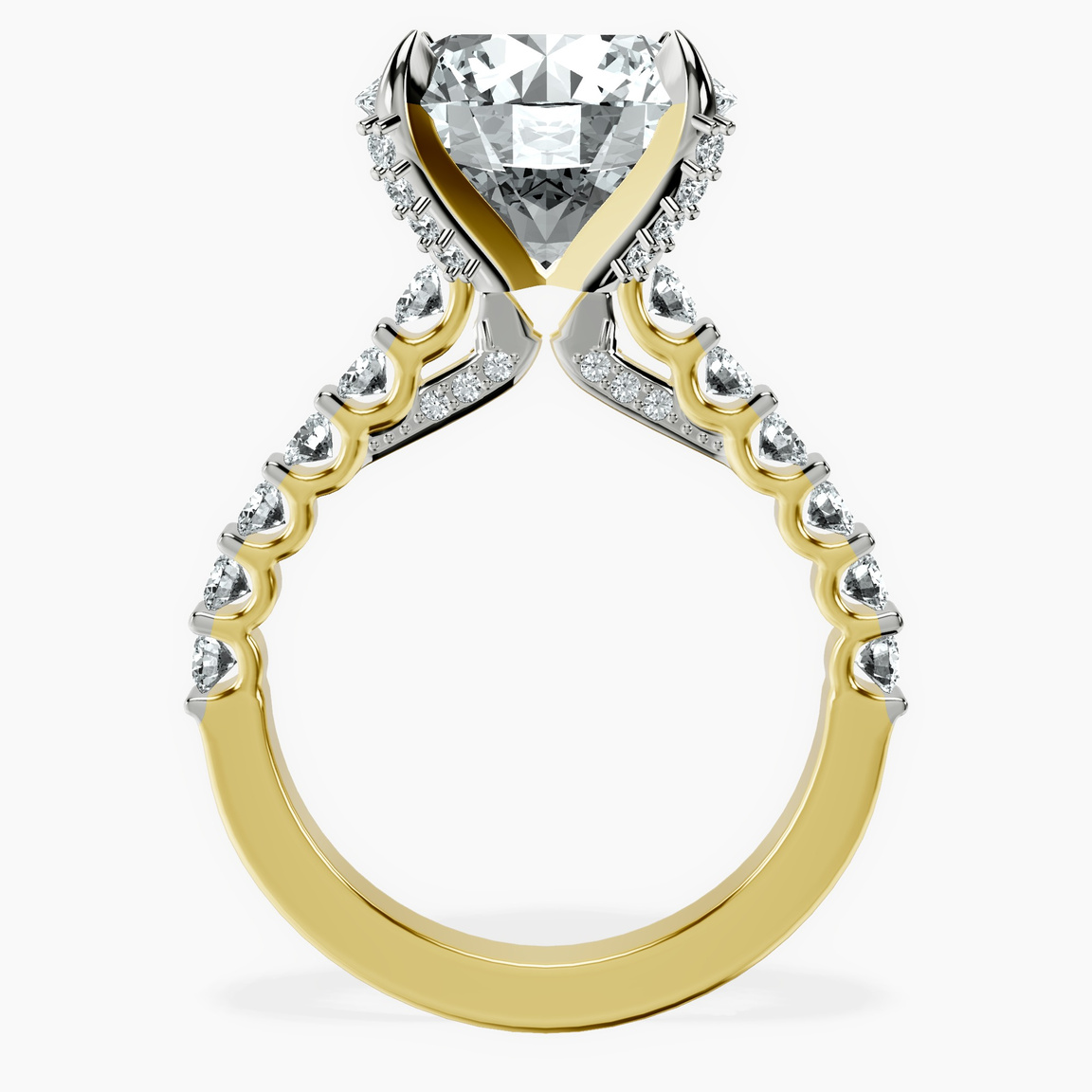10kt Yellow Gold Austria Cathedral Lab Diamond Ring side right image one