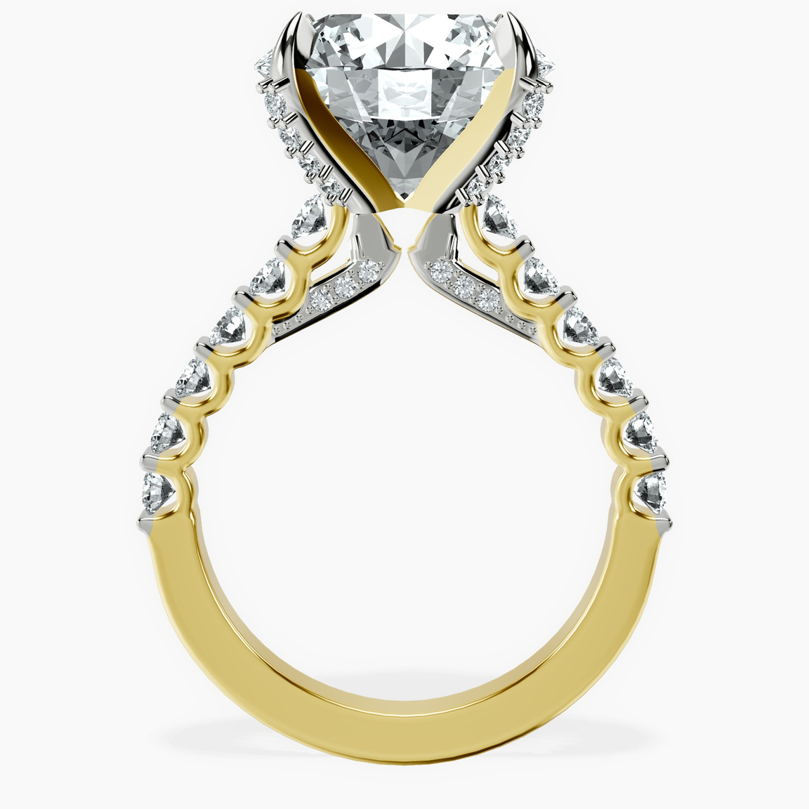 10kt Yellow Gold Austria Cathedral Lab Diamond Ring side right image one