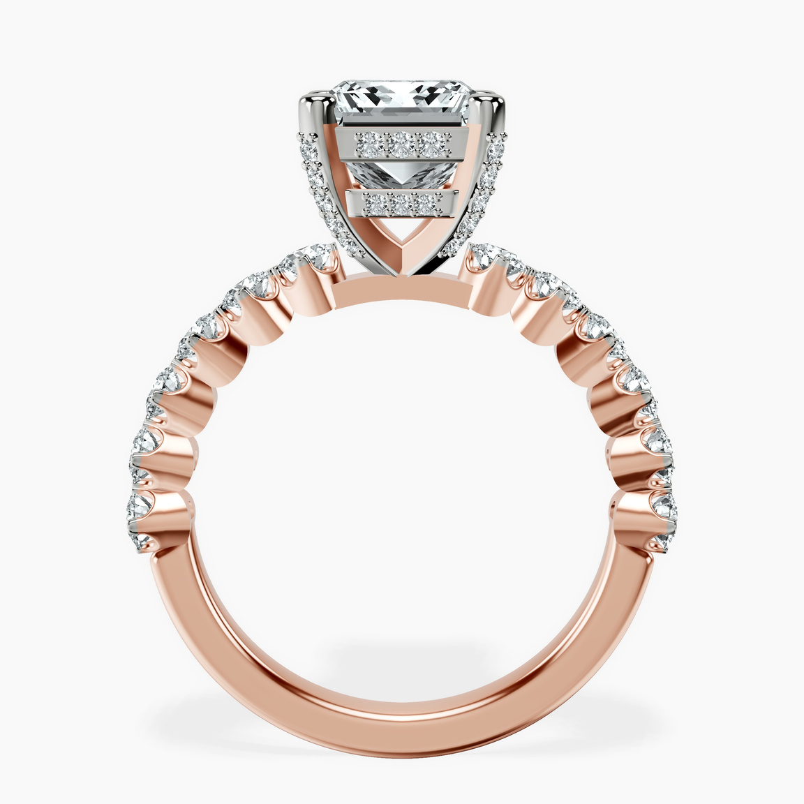 14ct Rose Gold Caitronia Floating Side Stones Lab Diamond Ring side right image one