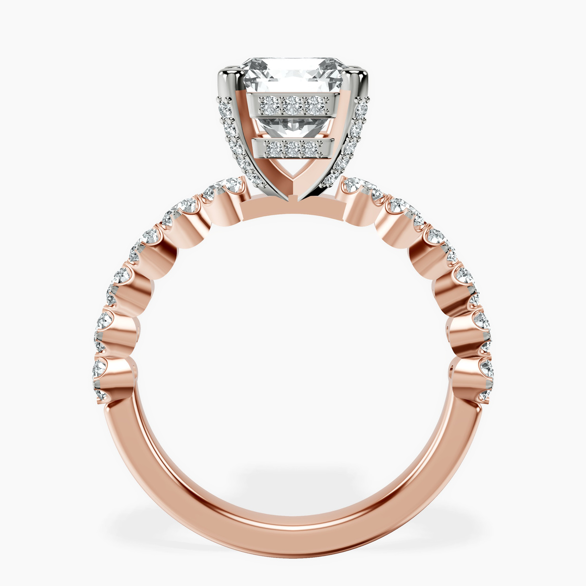 14kt Rose Gold Caitronia Floating Side Stones Lab Diamond Ring side right image one