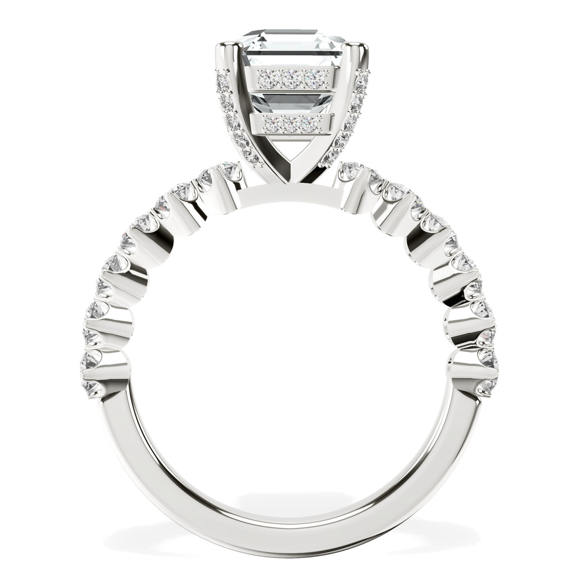 9ct White Gold Caitronia Floating Side Stones Lab Diamond Ring side right image one