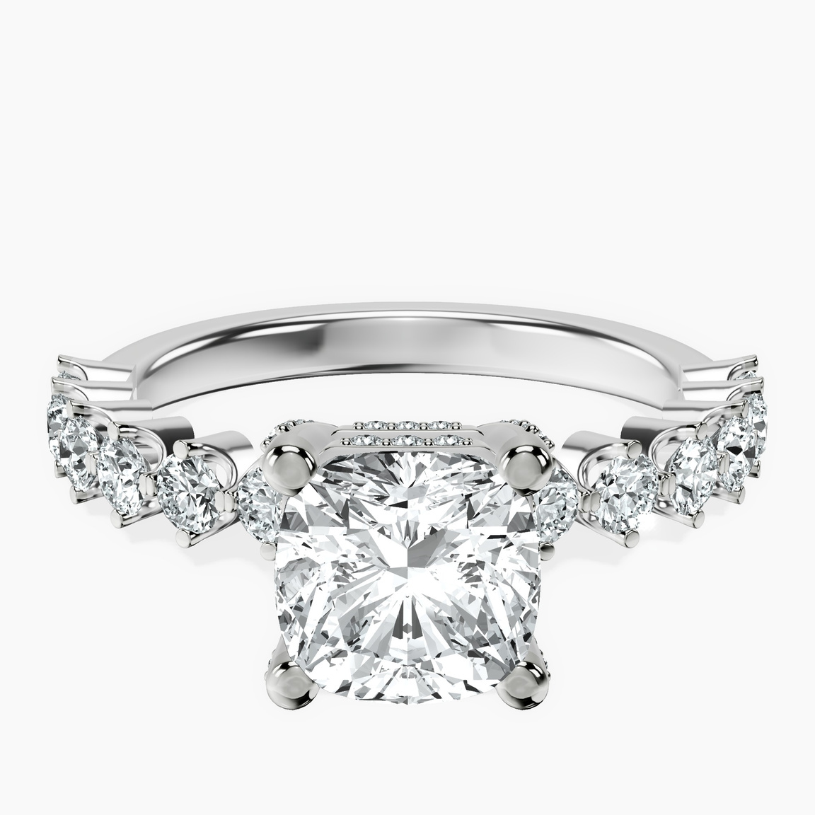 10kt White Gold Caitronia Floating Side Stones Lab Diamond Ring front image