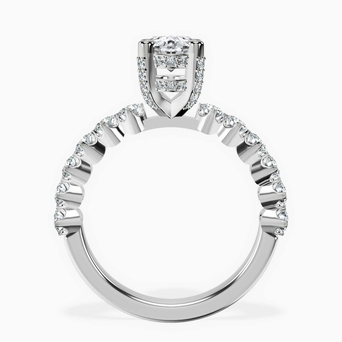 18ct White Gold Caitronia Floating Side Stones Lab Diamond Ring side right image one