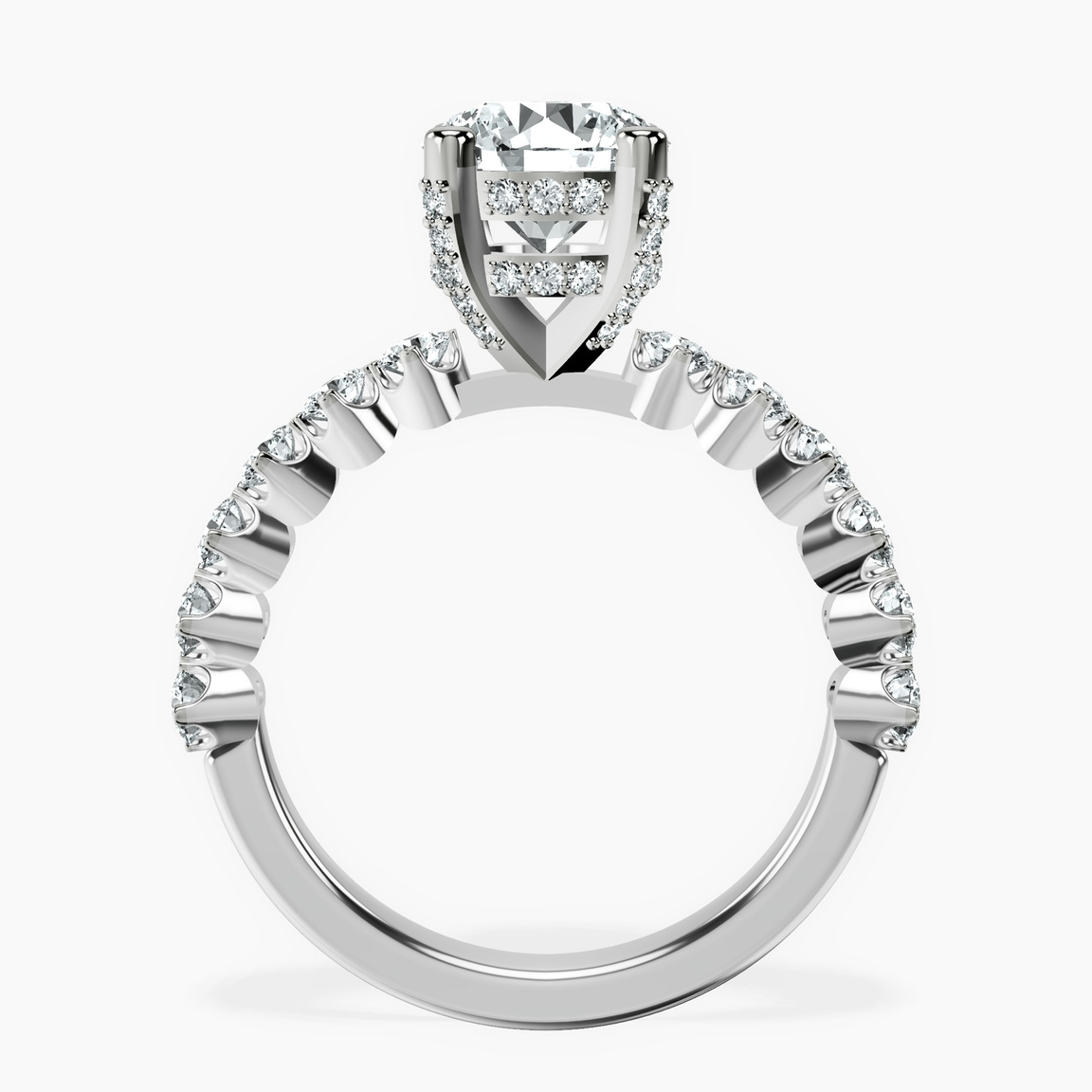 9ct White Gold Caitronia Floating Side Stones Lab Diamond Ring side right image one